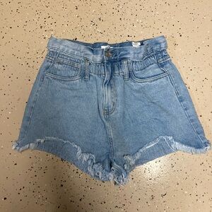 Denim Frayed Hem Women's Shorts XL
